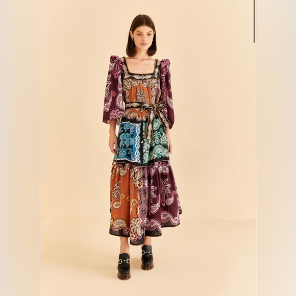 Farm Rio Multicolor Sweet Mermaids Midi Dress